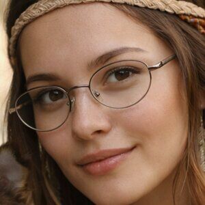 Celine Dion CD8033 Half Rim Oval Beta Bronze Gunmetal Titanium Eyeglass Frame